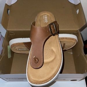 Izod Ladies' Size 9, Charcy Strap Sandal, Brown